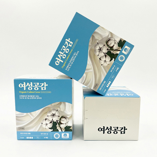 여성공감 100% 유기농 순면 커버  생리대 대형 6박스(48개)